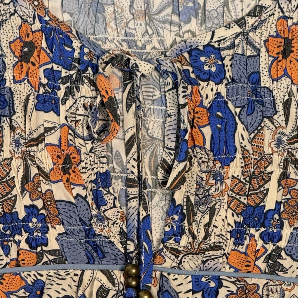 Harni the Label Blue Floral Peasant Blouse Top Oversized XS - Picture 8 of 12